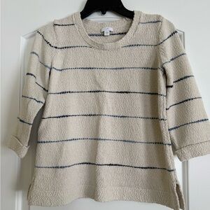 J. Jill Cream and Black Striped Sweater